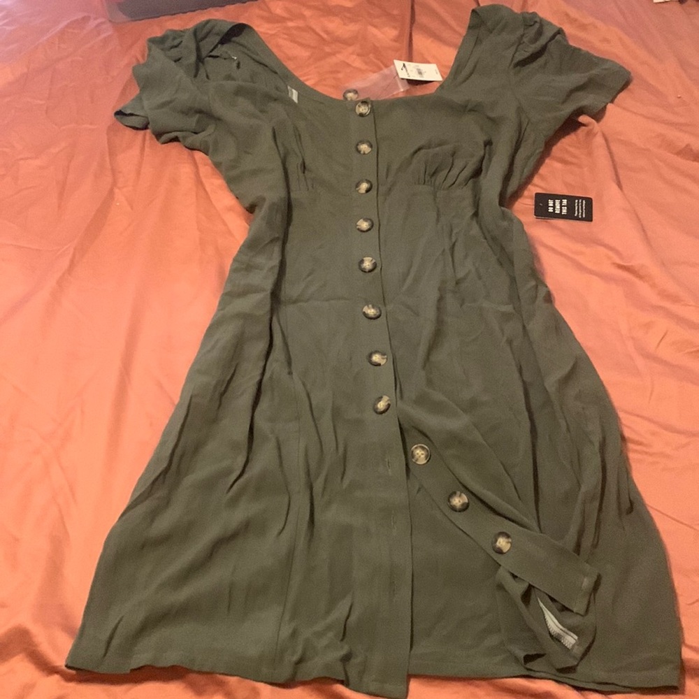 Scoop neck, button up mini dress from Express. XL. New with tags.